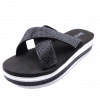 Siebi's Nizza Modische Strandschuhe Badeschuhe Pantoletten mit Plateau Damen – Bild 14
