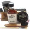 Schuhpflegeset für rahmengenähte Schuhe Schwarz mit Burgol- Bürsten- Ledersohlenöl-Pomade-Schuhwachs