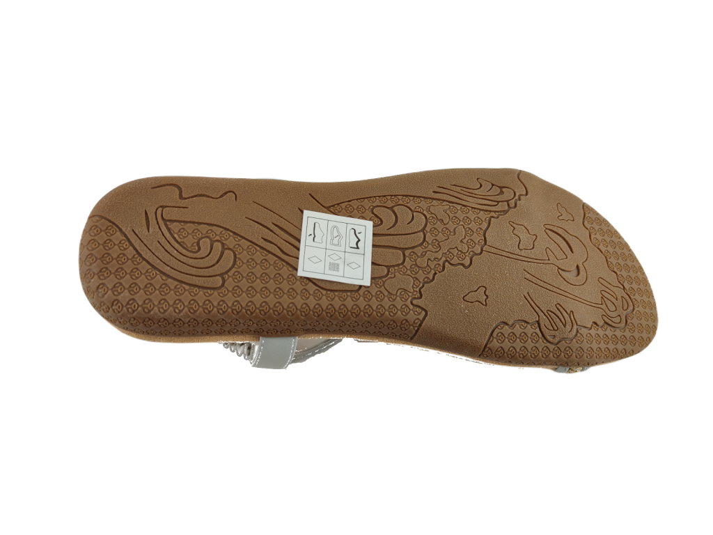 Damen Sandaletten Flach Leder - Bohemian Strandschuhe Bequem