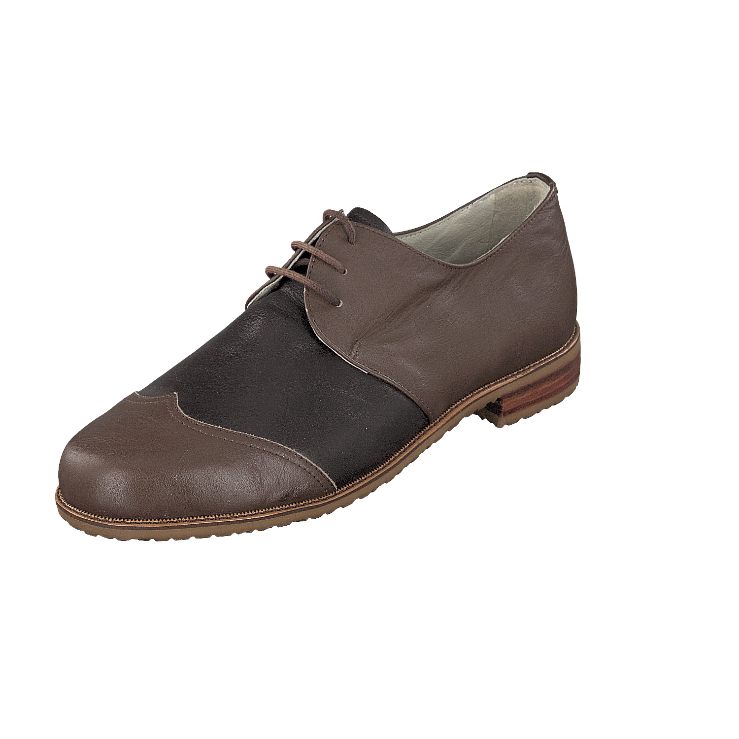 Hebold Leder-Halbschuh Handmade Schuhmacherei Derby Braun/ Dunkelbraun – Bild 2