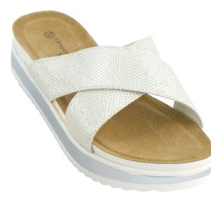 Linea Scarpa Sydney  Pantoletten Plateau Damen Silber