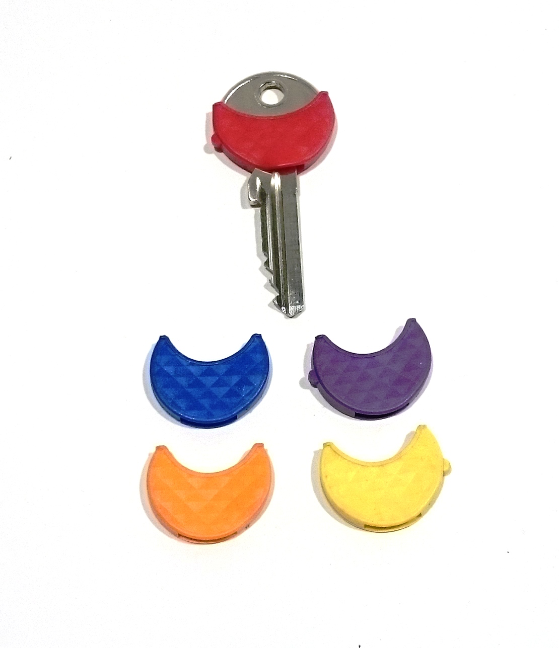 Kennkappen Halbmond Schlüsselkappen für runde Schlüsselköpfe 5 Stück farbig  sortiert 