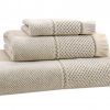 Devilla Jacquard Handtuch Set mit 3 Frottiertüchern und Geschenkverpackung Farbe Leinen
