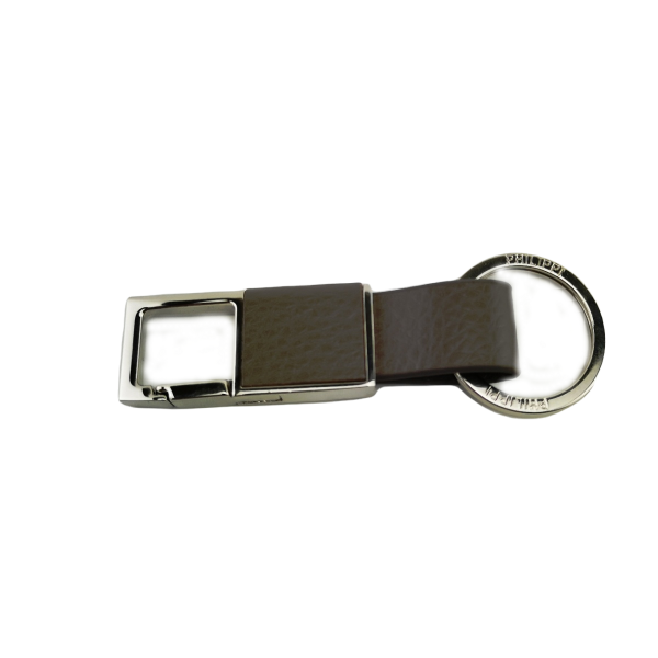 Philippi  Schlüsselanhänger Dion Leder Nickel Hochglanzpoliert Karabiner Schlüsselring Gravur