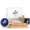 Burgol Schuhpflegeset Basic  mit Schuhpomade, Schuhwachs, Rosshaarbürsten und Poliertuch – Bild 2