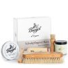 Burgol Schuhpflegeset Basic  mit Schuhpomade, Schuhwachs, Rosshaarbürsten und Poliertuch – Bild 9