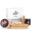 Burgol Schuhpflegeset Basic  mit Schuhpomade, Schuhwachs, Rosshaarbürsten und Poliertuch – Bild 4