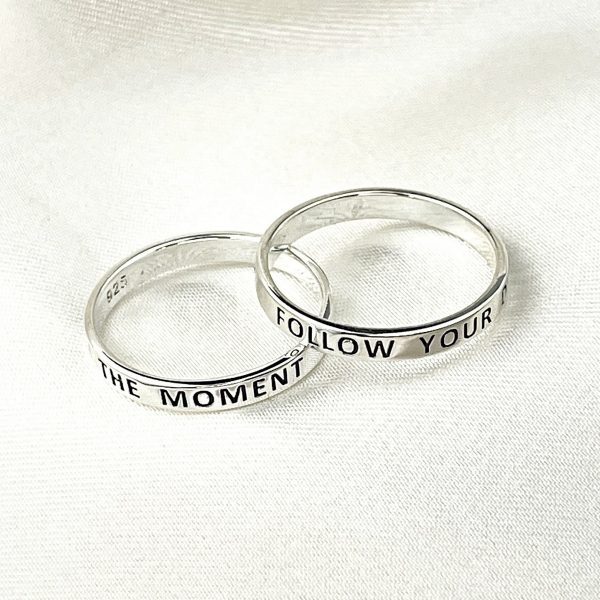 LIVE IN THE MOMENT Ring - 925 Sterling Silber Gravur Stempel Fingerring RG925-50 – Bild 3