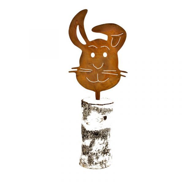 Rost Deko Hase "Mukki" zum stecken für Baumstamm | Osterdeko für draußen und drinnen – Bild 2