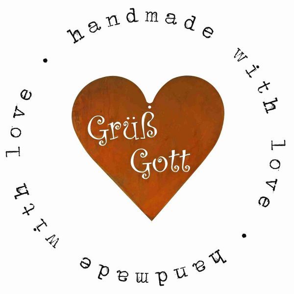 Vintage Deko Herz "Grüß Gott" Schild Türdeko Haustür – Bild 4