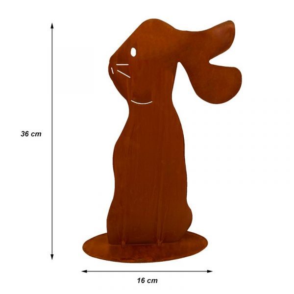 Osterhase Felix | Edelrost Gartendeko für Ostern – Bild 2