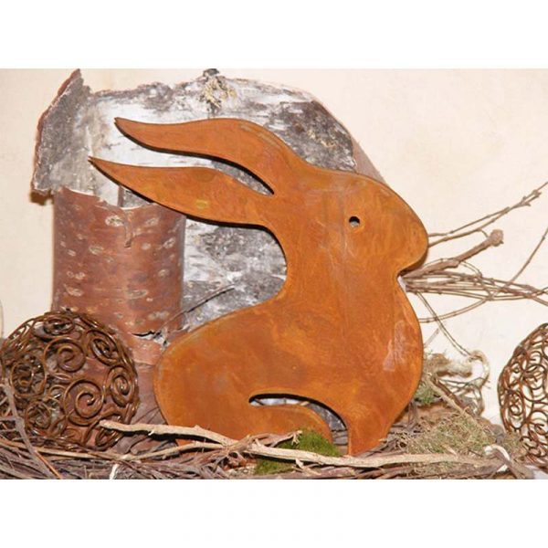Rost Osterdeko Hase Ulla aus Metall | Osterhase in Shabby Chic Edelrost – Bild 2
