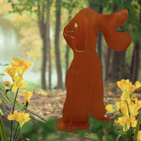 Osterhase Felix | Edelrost Gartendeko für Ostern – Bild 3