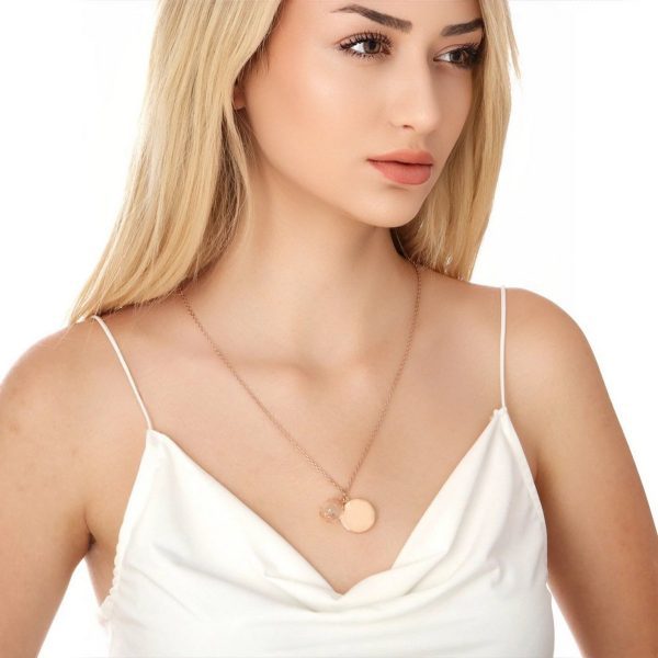 Rosegold Vergoldete Fotomedaillonkette mit Pusteblumen - Personalisierbar mit Gravur und Fotoservice - VIK-87 – Bild 4