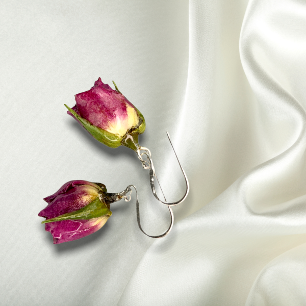 Echte Kleine Rosen Ohrringen - 925 Sterling Silber - OHR925-36 – Bild 6