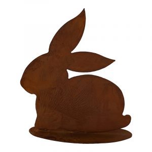 Ostern Rost Deko Hase sitzend | Osterdeko für draußen und drinnen
