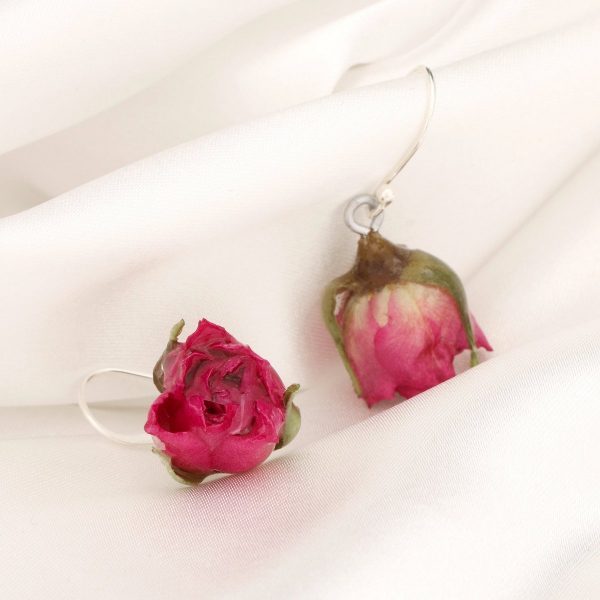 Echte Kleine Rosen Ohrringen - 925 Sterling Silber - OHR925-36