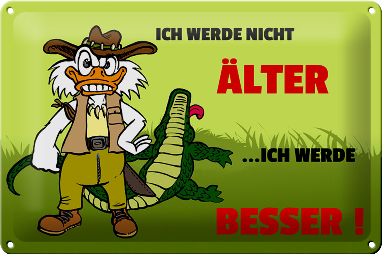 Schild Blech 30x20 cm - Made in Germany - Werde nicht lter werde besser Metall Deko Schild