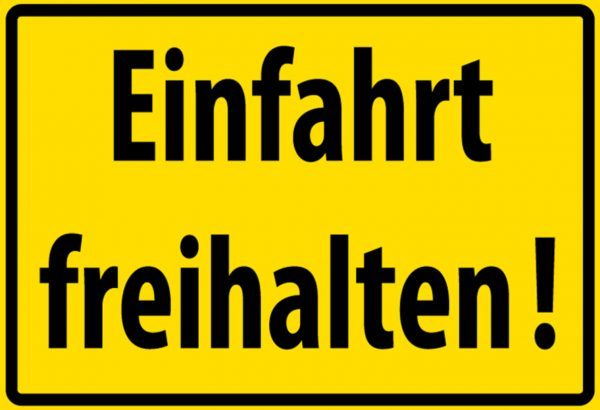 Hebold Blechschild 30x20 cm - Hochwertiges Blechschild Made in Germany -"Einfahrt freihalten!" Metall Hinweis Schild