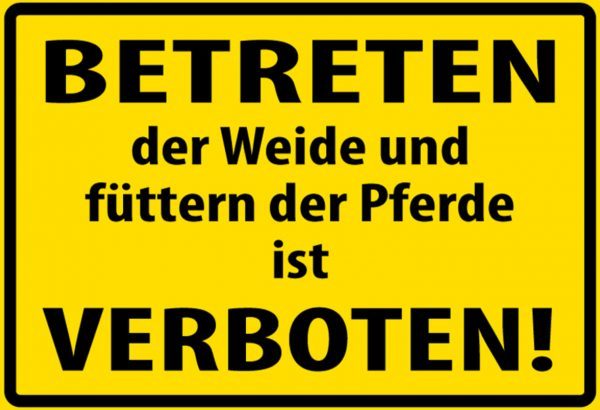 Hebold Blechschild 30x20 cm - Hochwertiges Blechschild Made in Germany -"Betreten der Weide verboten" Metall Hinweis Schild