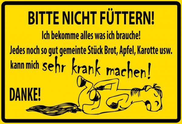 Hebold Blechschild 30x20 cm - Hochwertiges Blechschild Made in Germany -"Bitte nicht füttern macht krank" Metall Hinweis Schild