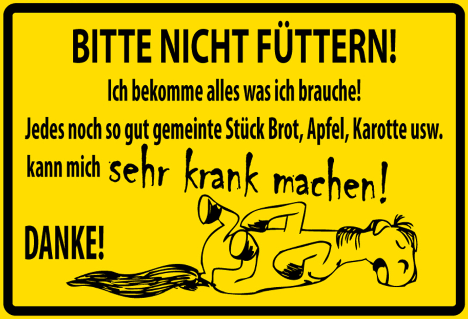 Hebold Blechschild 30x20 cm - Hochwertiges Blechschild Made in Germany -"Bitte nicht füttern macht krank" Metall Hinweis Schild