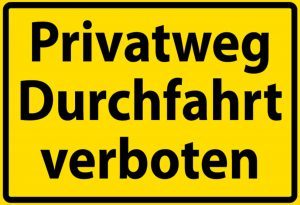 Hebold Blechschild 30x20 cm - Hochwertiges Blechschild Made in Germany -"Privatweg Durchfahrt verboten" Metall Hinweis Schild