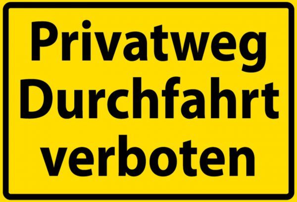 Hebold Blechschild 30x20 cm - Hochwertiges Blechschild Made in Germany -"Privatweg Durchfahrt verboten" Metall Hinweis Schild