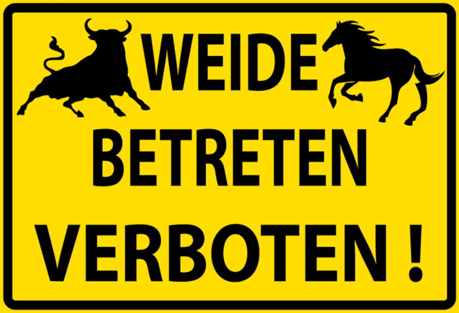 Hebold Blechschild 30x20 cm - Hochwertiges Blechschild Made in Germany - "Weide Betreten verboten" Metall Hinweis Schild