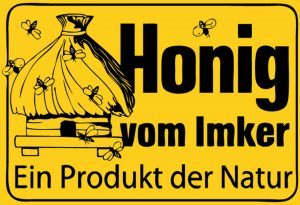 Hebold Blechschild Hinweis 30x20 cm - Hochwertiges Blechschild Made in Germany -"Honig vom Imker" Metall Deko Schild