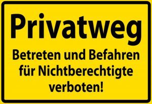 Hebold Blechschild 30x20 cm - Hochwertiges Blechschild Made in Germany -"Privatweg" Metall Hinweis Schild