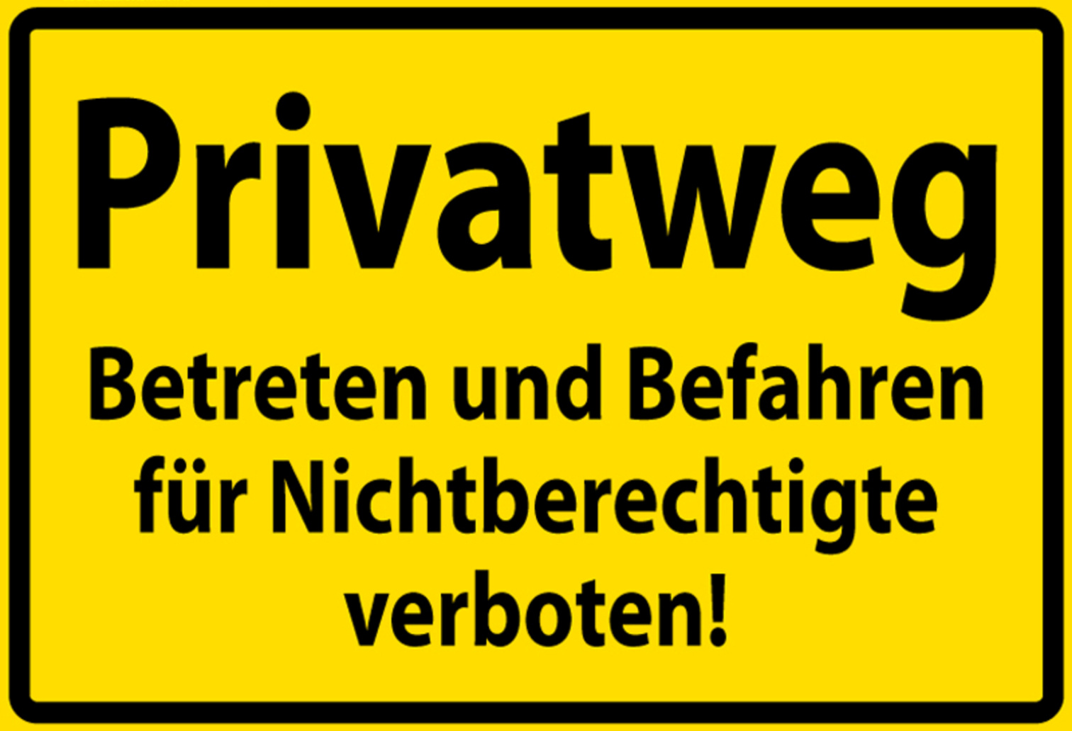 Hebold Blechschild 30x20 cm - Hochwertiges Blechschild Made in Germany -"Privatweg" Metall Hinweis Schild