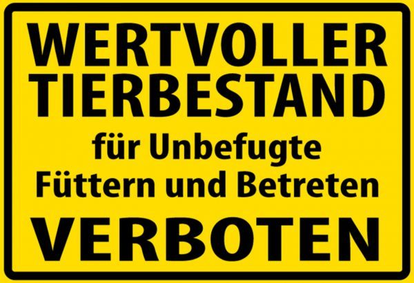 Hebold Blechschild 30x20 cm - Hochwertiges Blechschild Made in Germany -"Füttern und Betreten verboten. " Metall Hinweis Schild
