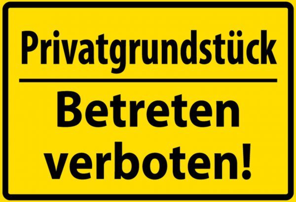 Hebold Blechschild 30x20 cm - Hochwertiges Blechschild Made in Germany -"Privat Betreten verboten" Metall Hinweis Schild