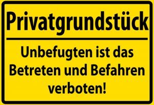 Hebold Blechschild 30x20 cm - Hochwertiges Blechschild Made in Germany -"Privatgrundstck" Metall Hinweis Schild