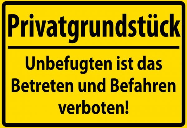 Hebold Blechschild 30x20 cm - Hochwertiges Blechschild Made in Germany -"Privatgrundstck" Metall Hinweis Schild