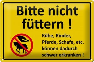 Schild-Blech Warnschild 30x20cm Tiere bitte nicht füttern