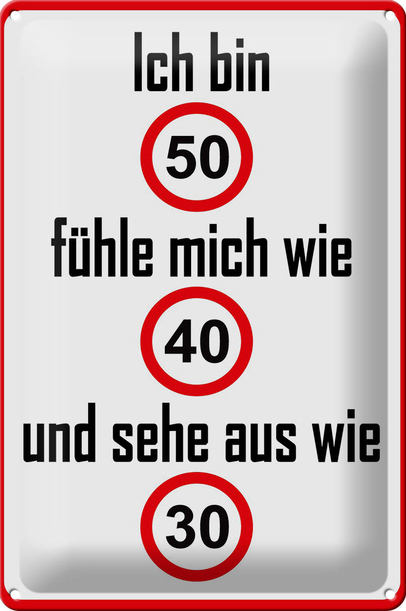 Schild Blech 20x30 cm - Made in Germany - bin 50 sehe aus wie 30 Metall Deko Schild