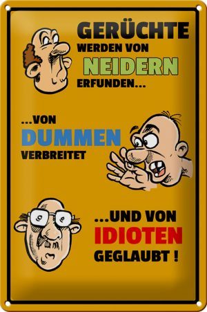 Schild Blech 20x30 cm - Made in Germany - Gerüchte von Neidern erfunden Metall Deko Schild