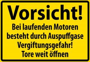 Hebold Blechschild 30x20 cm - Hochwertiges Blechschild Made in Germany -"Vorsicht Bei laufenden Motoren" Metall Hinweis Schild