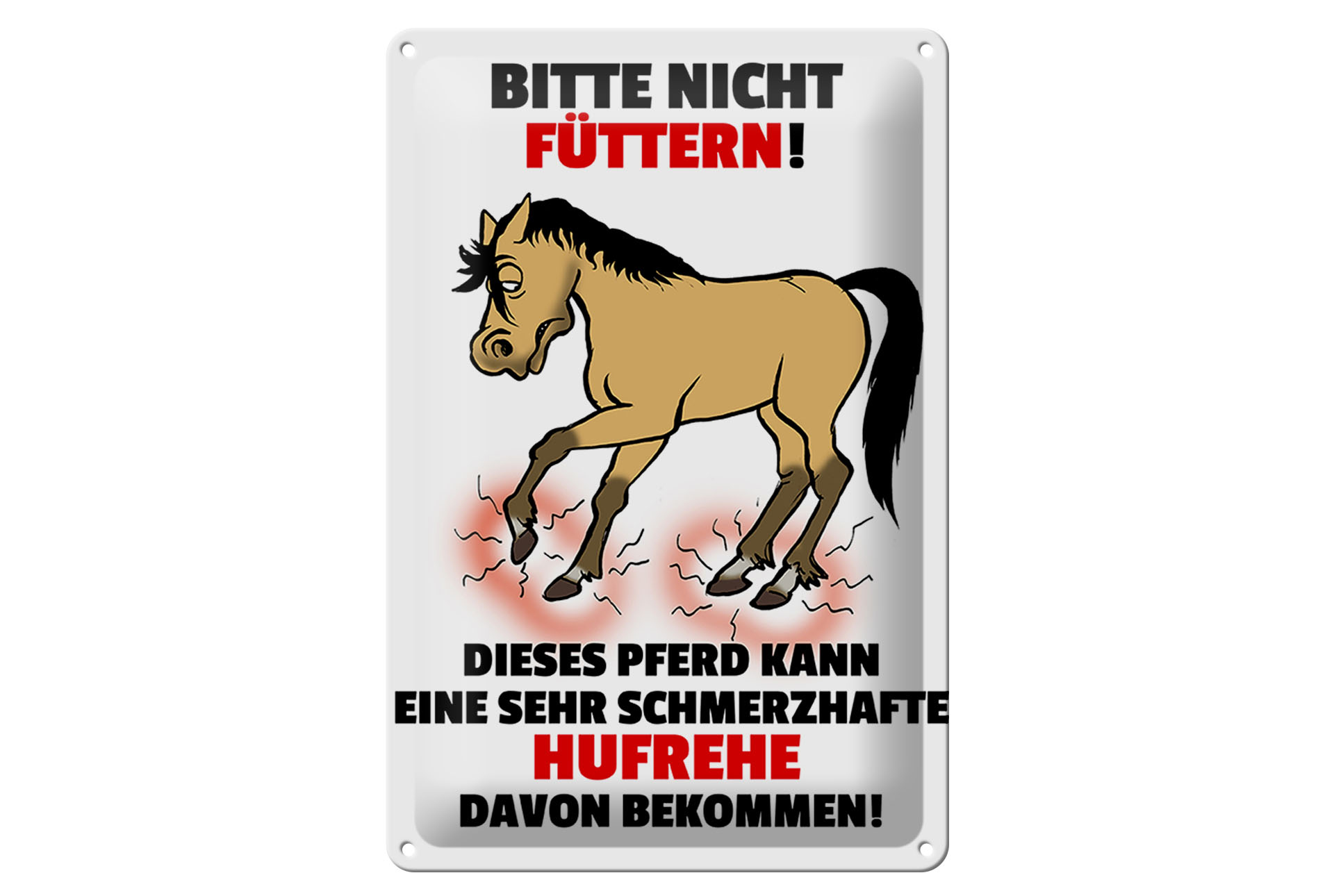 Schild Blech 20x30cm - Made in Germany - Hinweis Bitte nicht füttern Hufrehe Metall Deko Schild