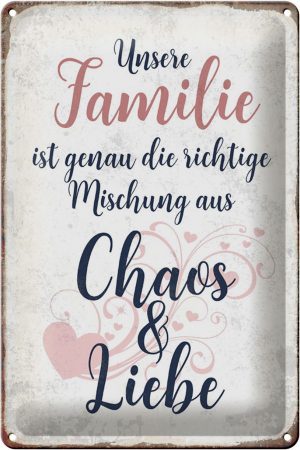 Schild Blech 20x30cm - Made in Germany - Spruch unsere Familie Metall Deko Blechschild