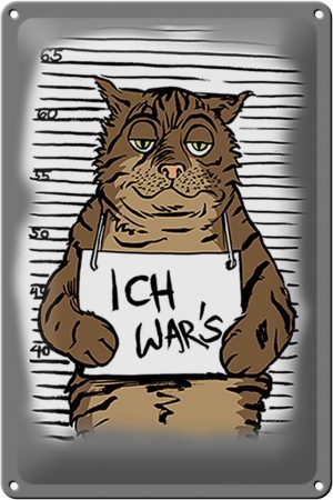 Schild Blech 20x30 cm - Made in Germany - Ich wars Mugshot Polizeifoto Metall Deko Schild