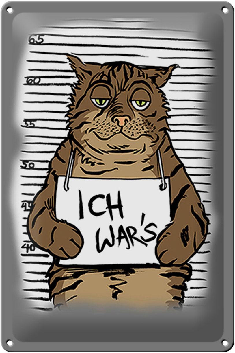 Schild Blech 20x30 cm - Made in Germany - Ich wars Mugshot Polizeifoto Metall Deko Schild