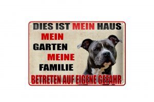 Schild Blech 30x20cm - Made in Germany - Warnschild dies ist mein Haus Gefahr