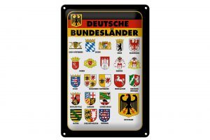 Schild Blech 20x30cm - Made in Germany - Deutschland Wappen Metall Deko Schild