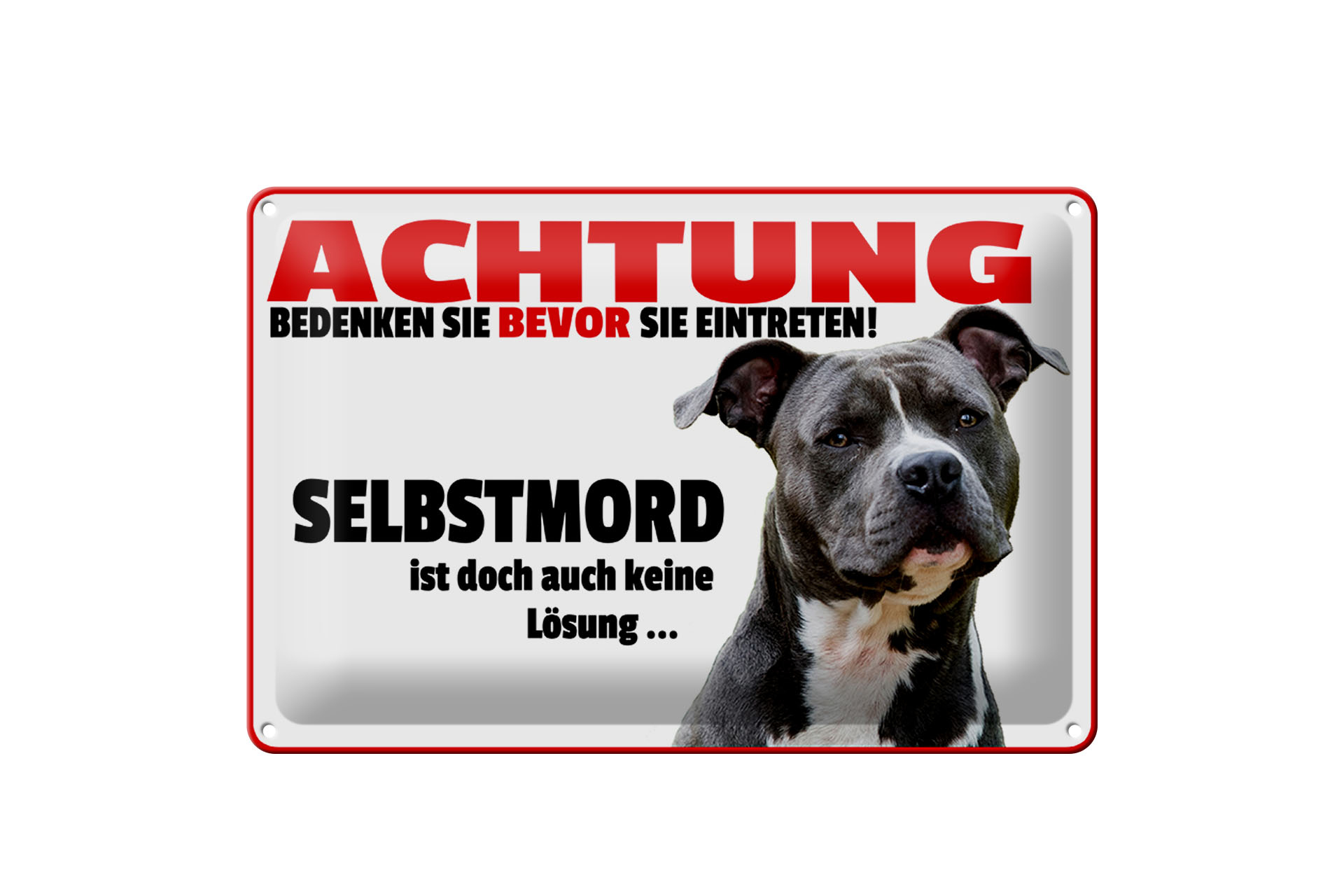 Schild Blech 30x20cm - Made in Germany - Hinweis bedenken bevor Sie eintreten