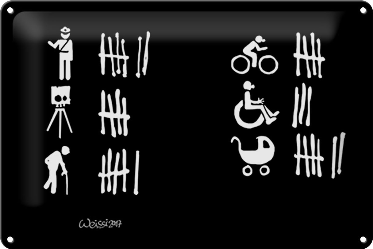 Schild Blech 20x30 cm - Made in Germany - Polizei Blitzer Rentner Metall Deko Schild