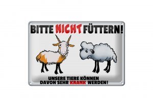 Schild Blech 30x20cm - Made in Germany - Hinweis bitte nicht füttern Tiere werden krank