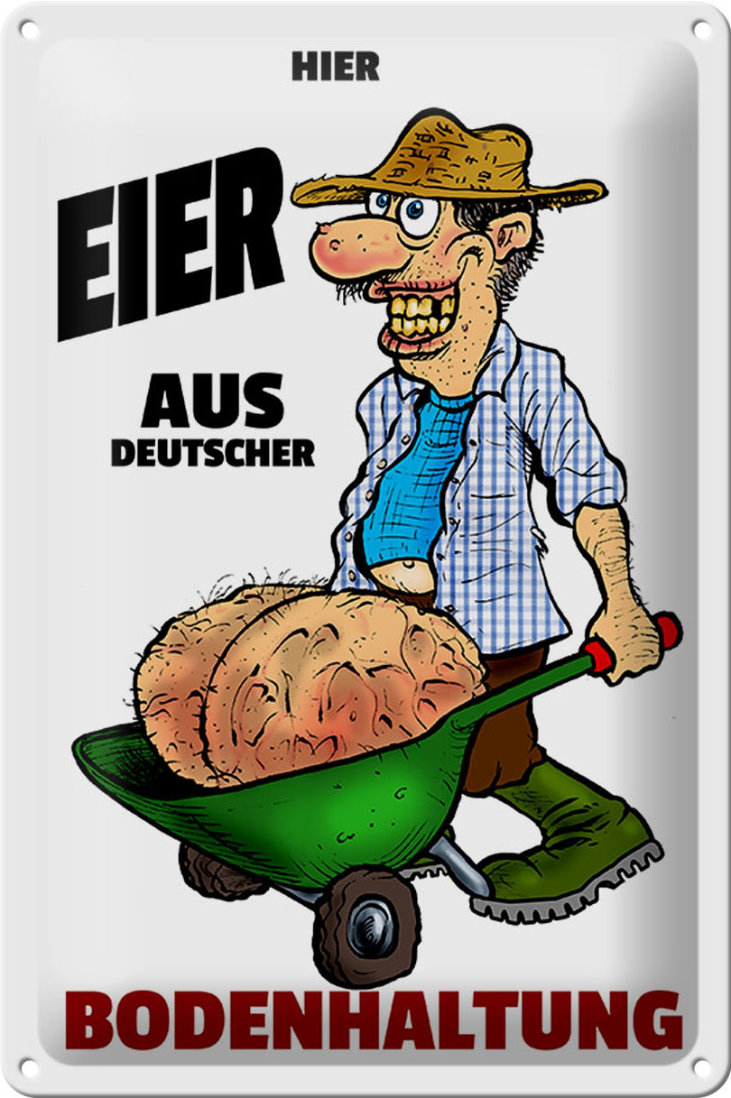 Schild Blech 20x30 cm - Made in Germany - Eier aus deutscher Bodenhaltung Metall Deko Hinweis Schild